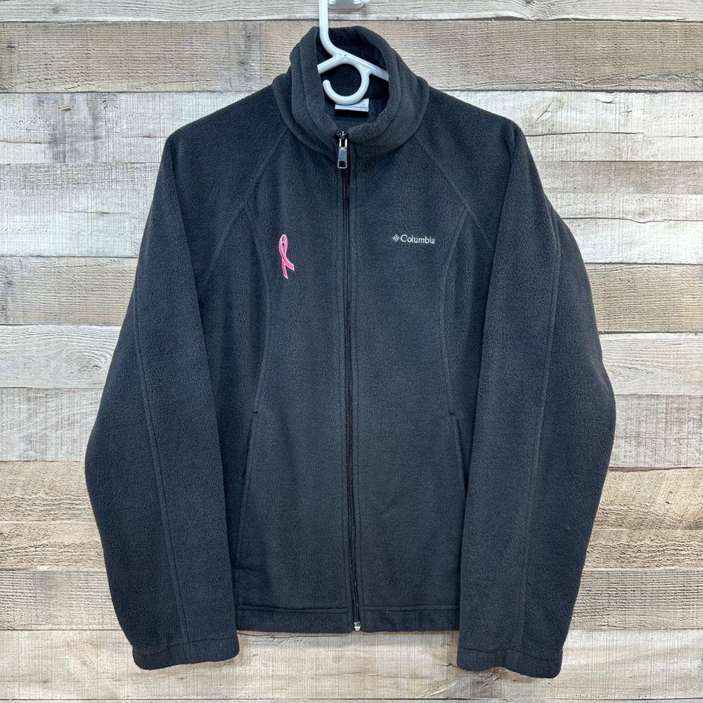 Columbia Womens Black Fleece Breast Cancer Awareness Full Zip Jacket‎ Size M